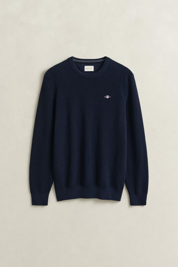 Micro Textured Cotton C Neck fra Gant