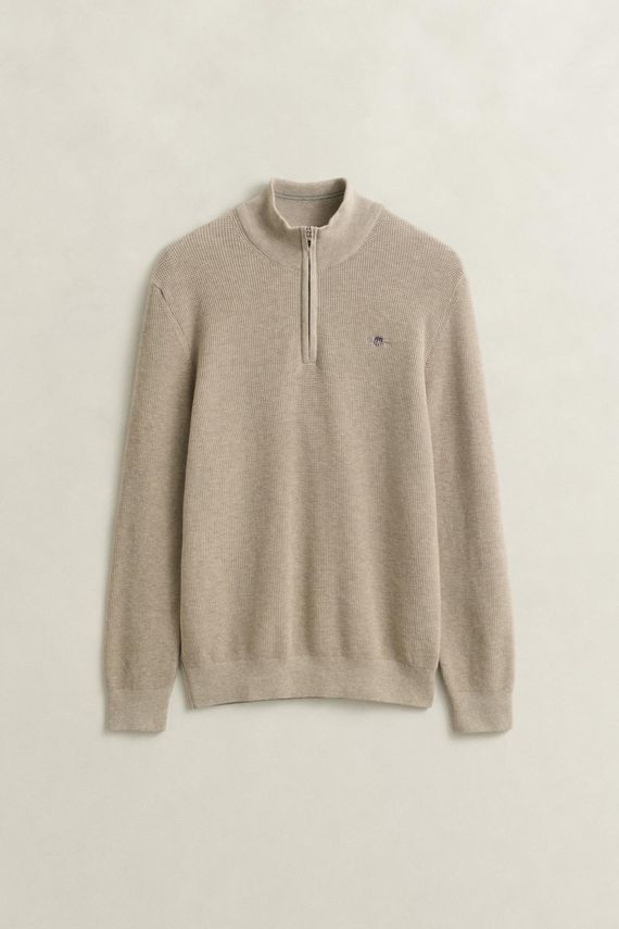 Micro Textured Cotton Half Zip fra Gant