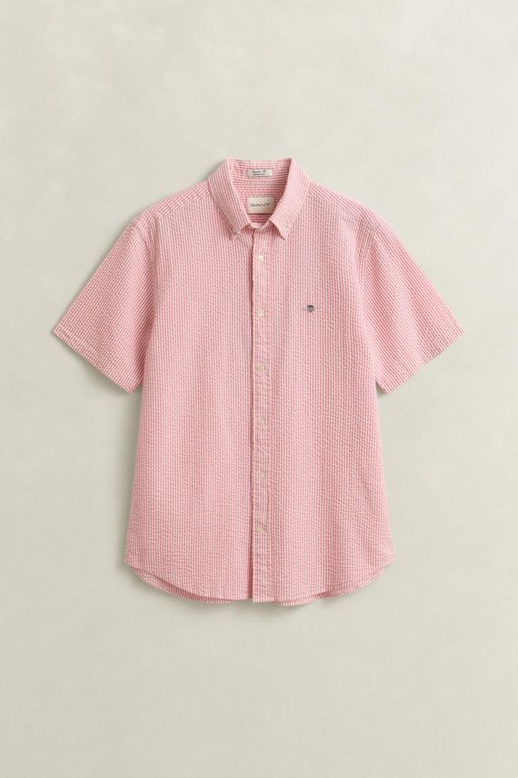 Reg Seersucker Stripe Ss Shirt fra Gant