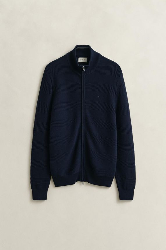 Cotton Texture Zipped Cardigan fra Gant