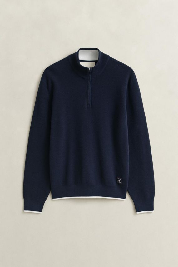 Cotton Rib Half Zip fra Gant
