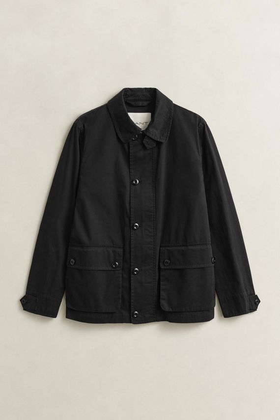 Cotton Decker Jacket Dark Navy Black fra Gant