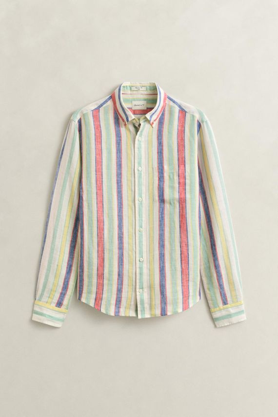 Reg Multistripe Linen Shirt fra Gant