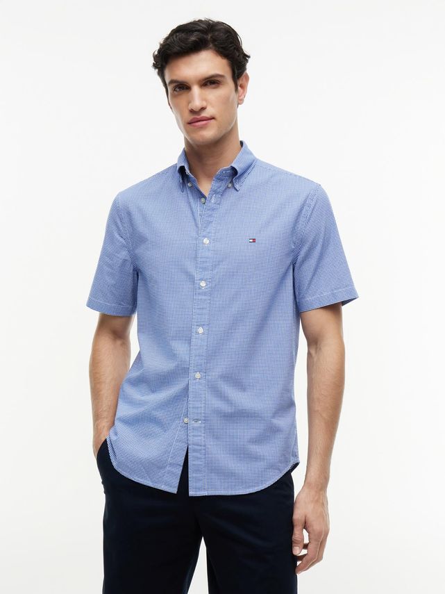 Flex Poplin Gingham S S Shirt fra Tommy Hilfiger