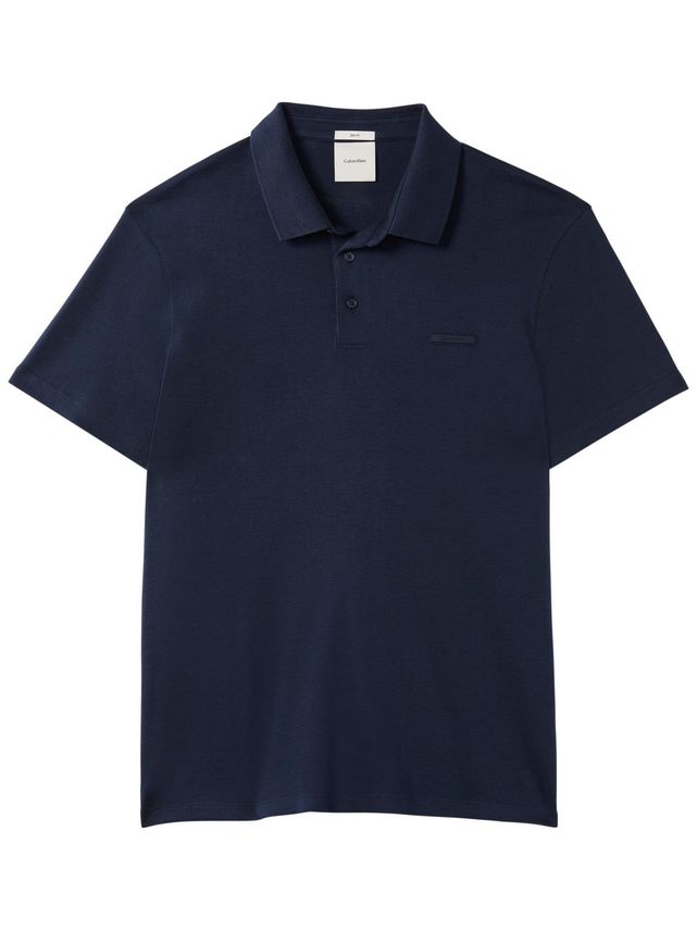 Ss Slim Supima Logo Patch Polo fra Calvin Klein