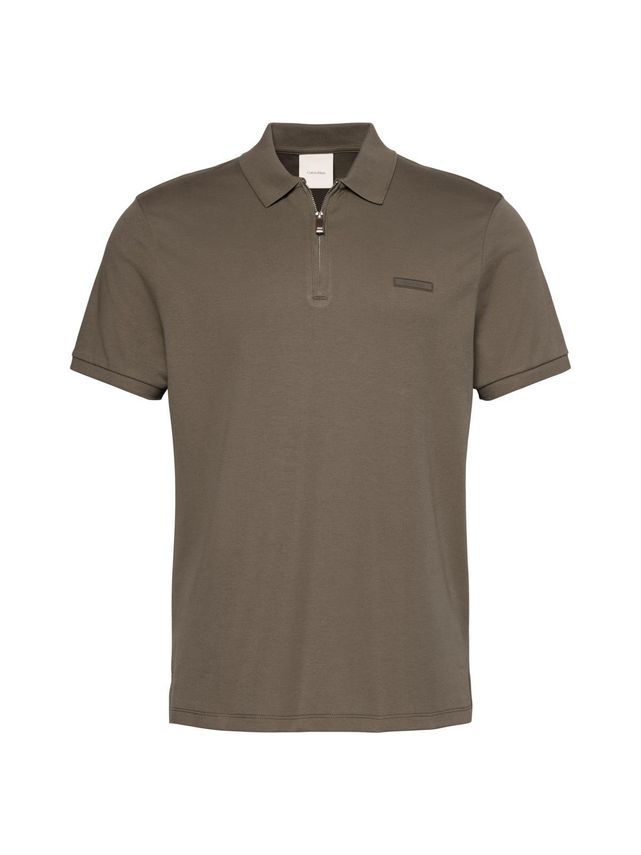 Ss Slim Supima Zip Polo fra Calvin Klein