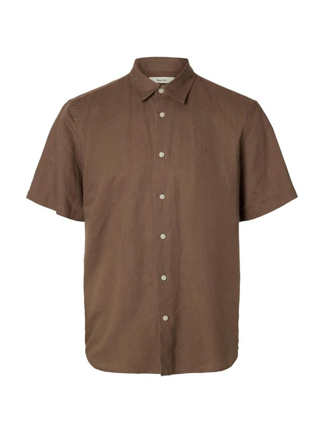 Slmregclaus Clay Linenblend Ss Sht fra Selected