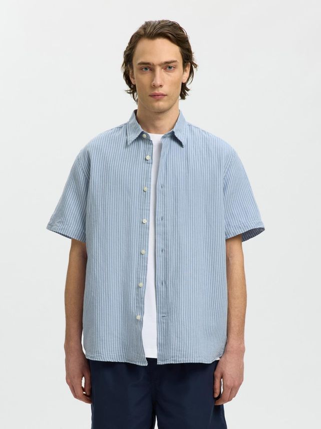Slmregclaus Clay Linenblend Ss Sht fra Selected