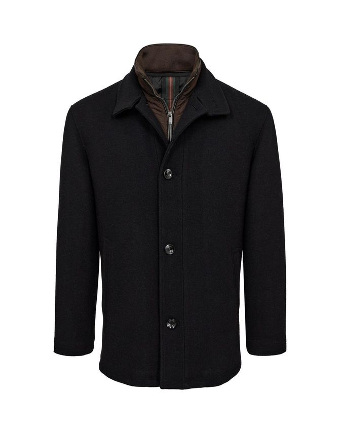 Mens Wool Jacket Regular Fit fra Black Blue