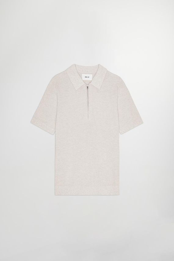 Hansie Ss Zip 6600 Polo i Økologisk Bomuld - Black Friday!