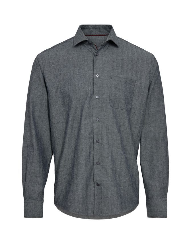 Blød Flannel Skjorte med Lang Ærme fra Black Blue