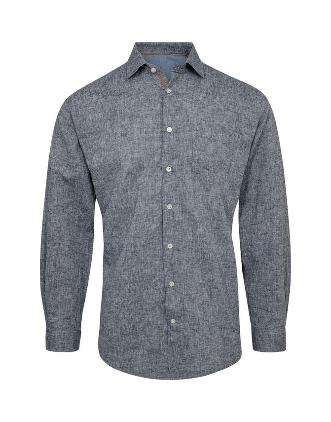 Linned Look Skjorte fra Black Blue på tilbud!