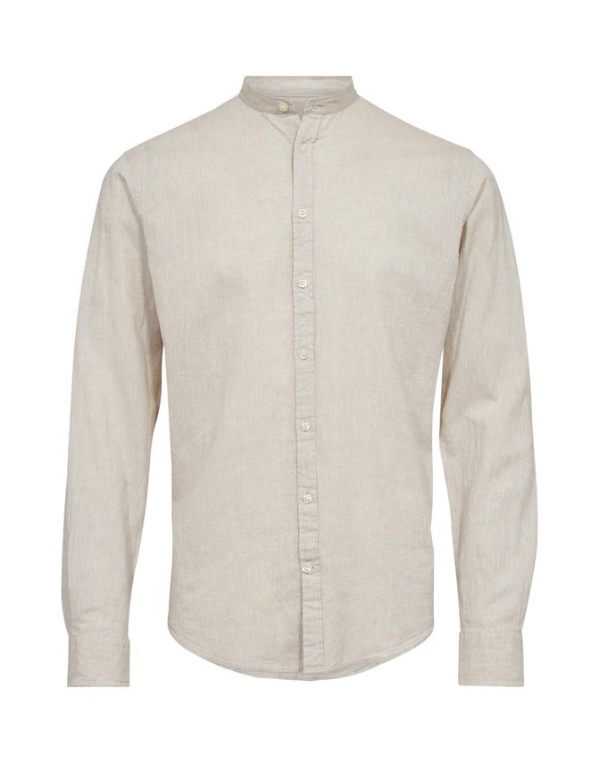 Elegant Kina Krave Linned Skjorte til Mænd - Komfortabel Stil