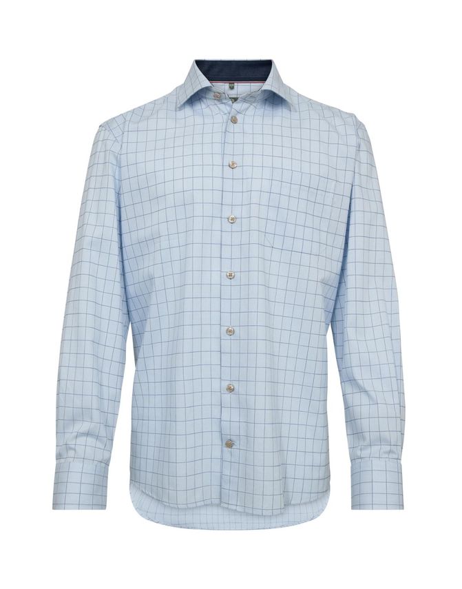 Klassisk ternet herreskjorte med brystlomme – Must-have!
