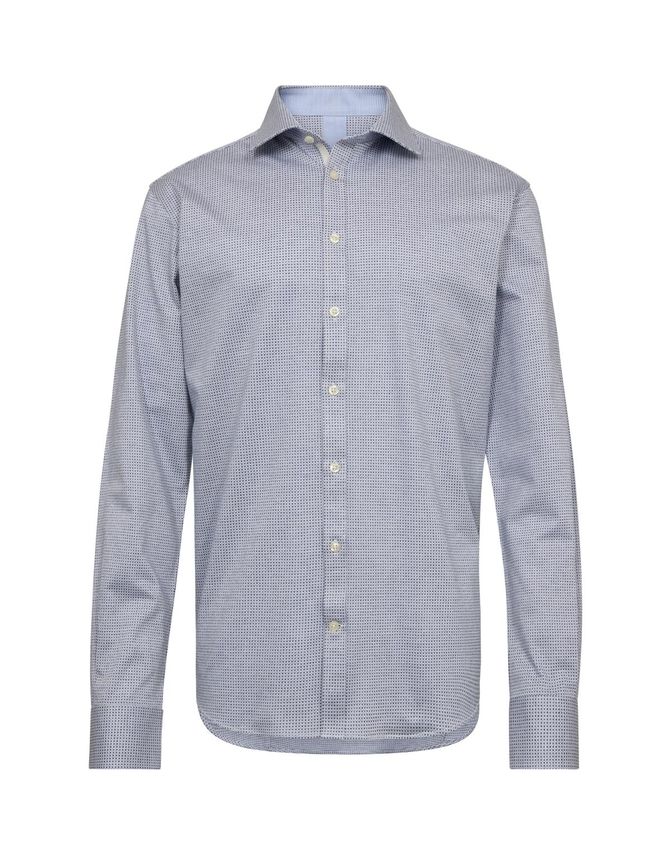 Strikket Mod Fit Skjorte L S fra Gino Marcello – Udsalg!