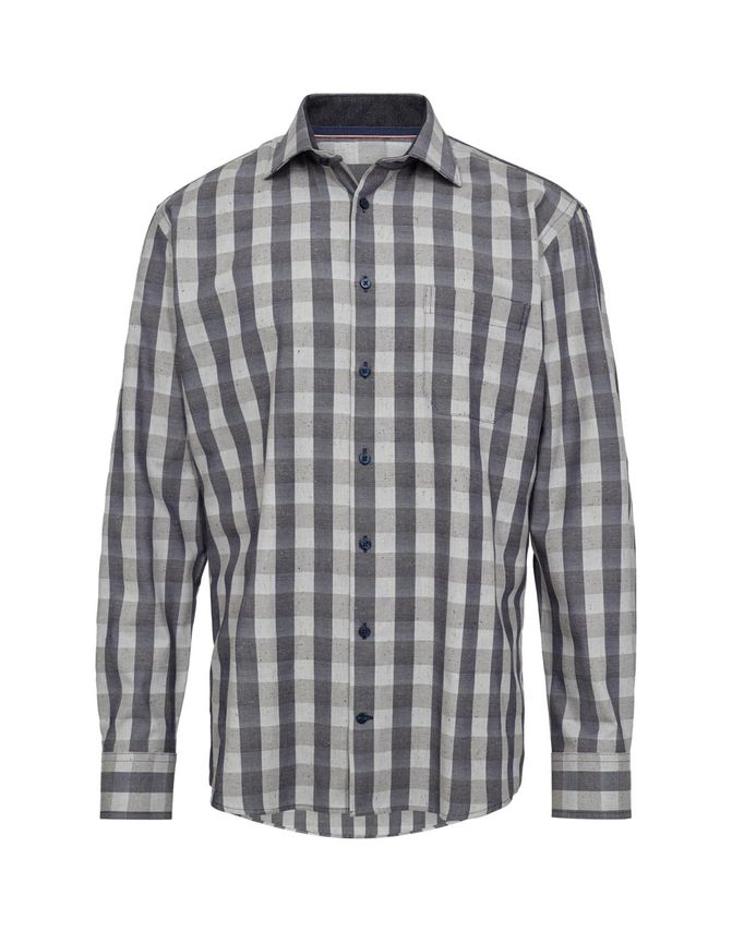Mens Shirt L S Regular Fit fra Black Blue