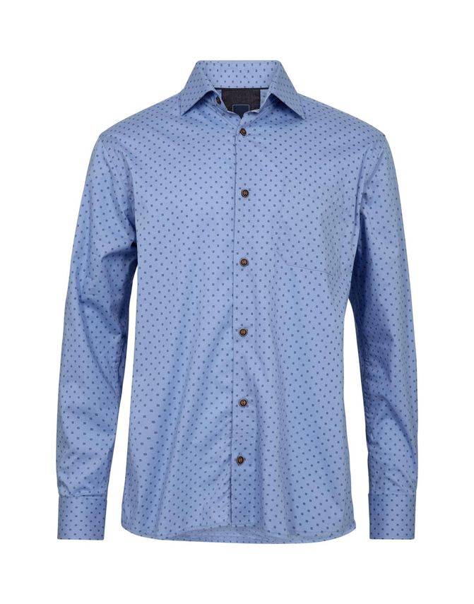 Mens Knitted Shirt L S fra Black Blue