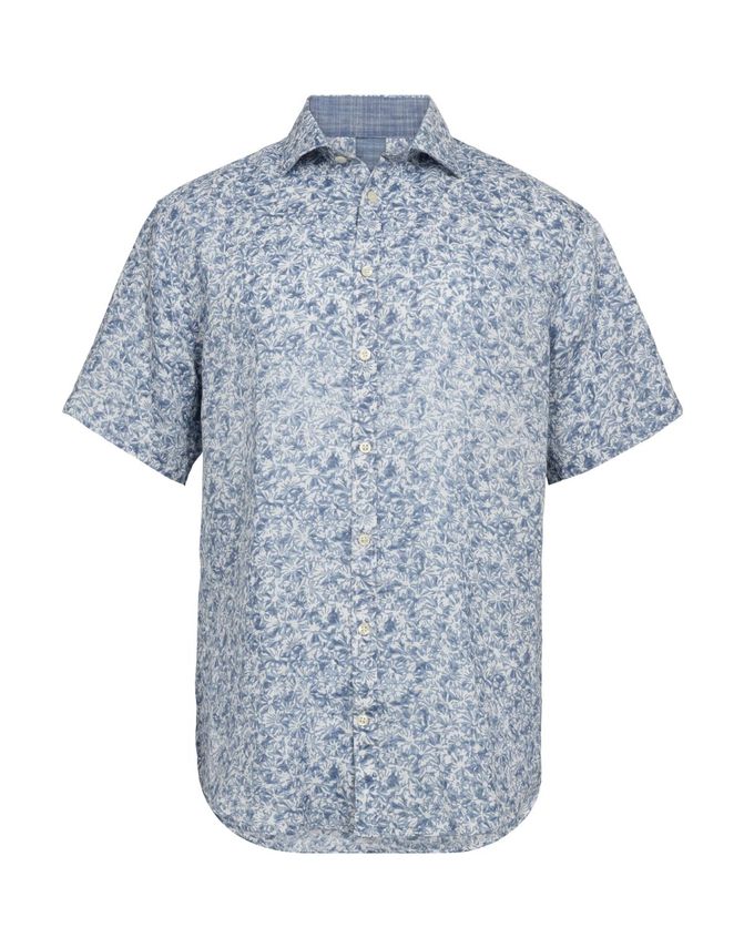 Linen Blend Shirt S S Modern Fit fra Gino Marcello