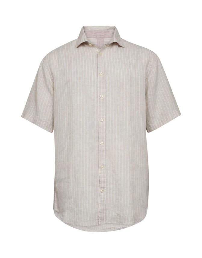 Linen Blend Shirt S S Modern Fit fra Gino Marcello