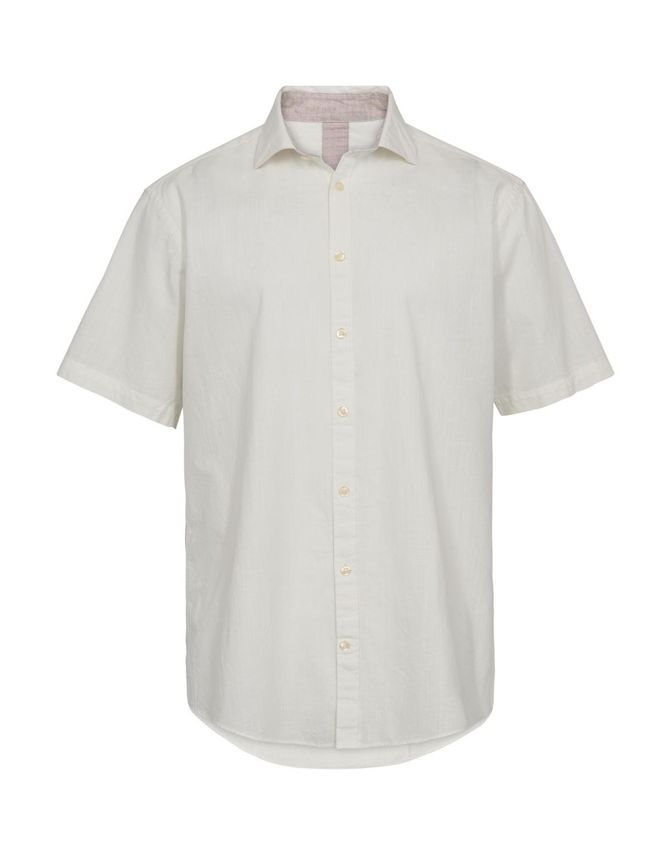 Linen Blend Shirt S S Modern Fit fra Gino Marcello