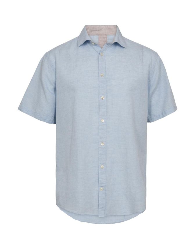 Linen Blend Shirt S S Modern Fit fra Gino Marcello