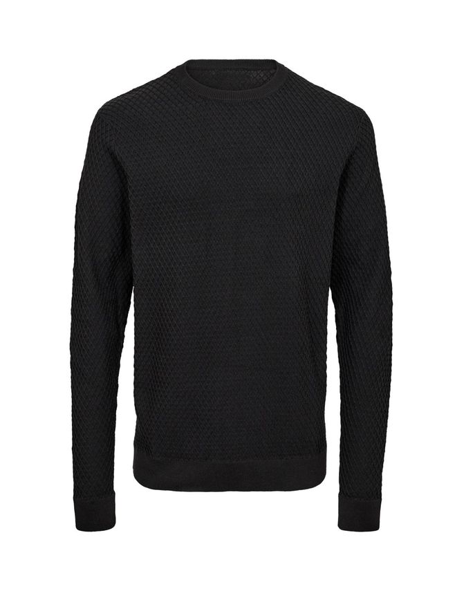 O Neck Regular Fit Knit fra Black Blue