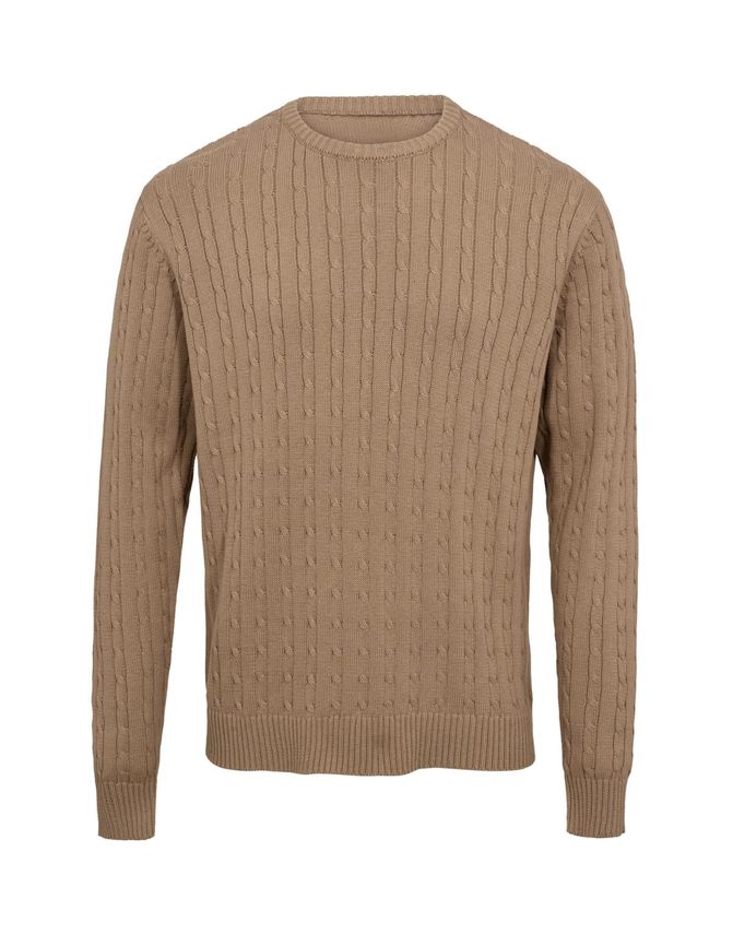 Cable O Neck Knit Regular Fit fra Black Blue