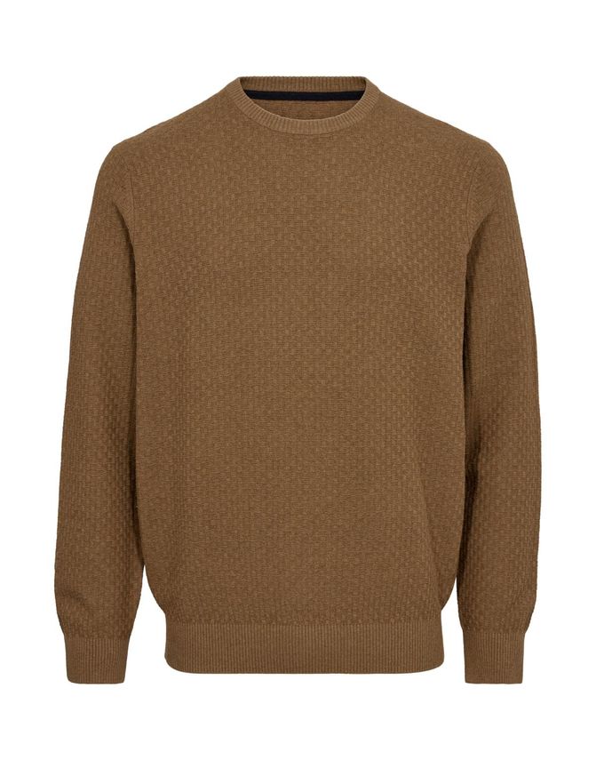 Moderne Reg Fit O Neck Striktrøje fra Black Blue