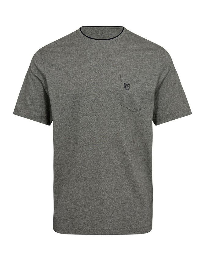 Stilfuld O-hals T-shirt med brystlomme fra Black Blue
