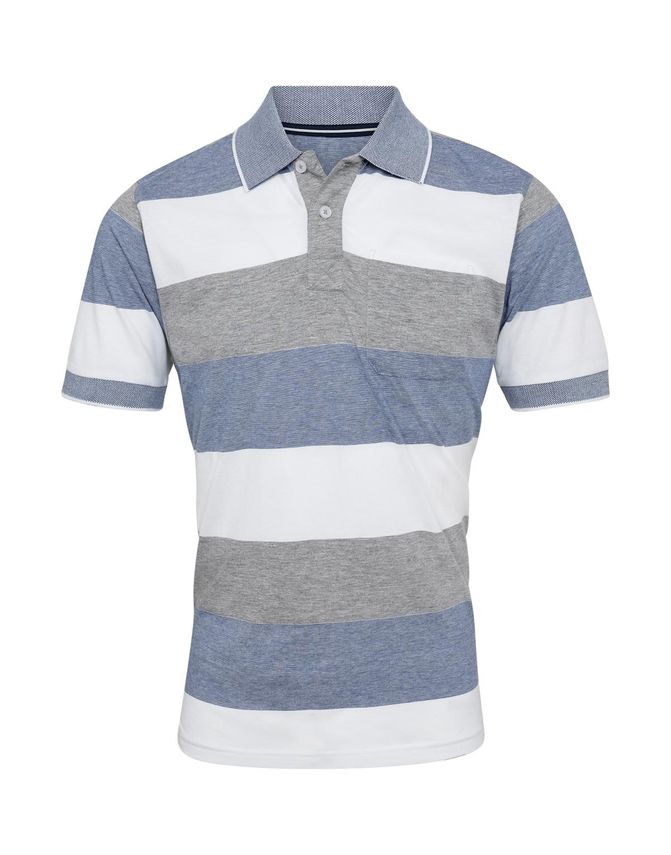 Striped Polo Regular Fit fra Black Blue