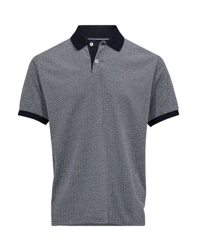 Stilfuld Aop Polo T-shirt i Regular Fit fra Black Blue