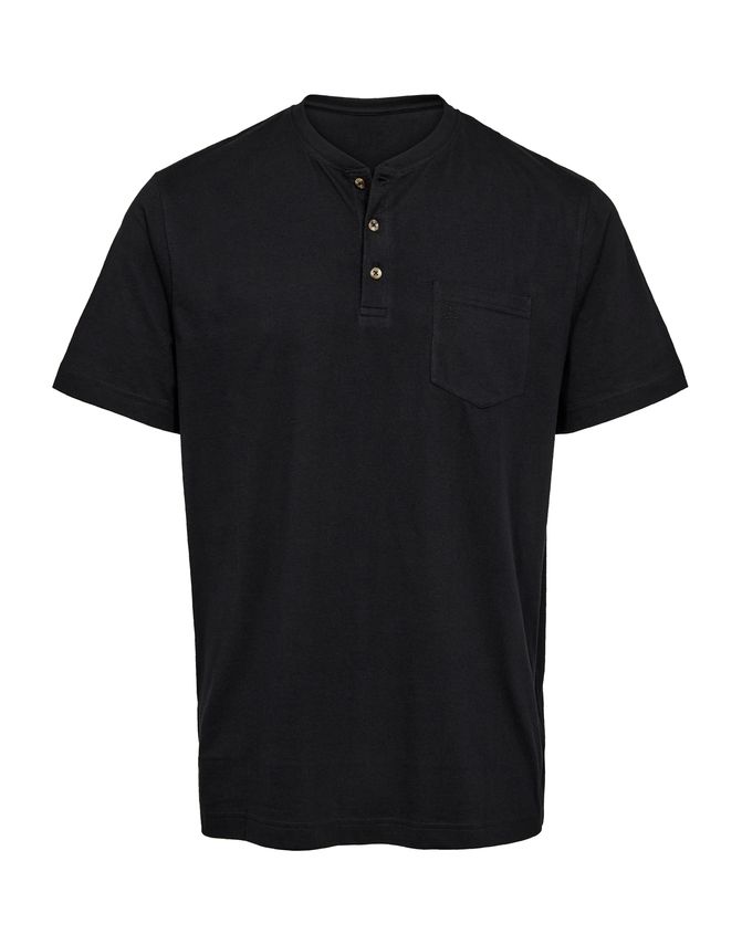 Grandad T-shirt med knaplukning fra Thomas Regency