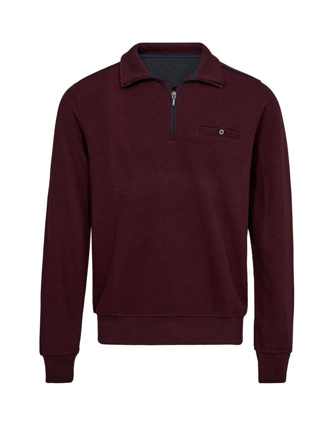 Halv Zip Striktrøje med Brystlomme fra Black Blue - Must-Have!