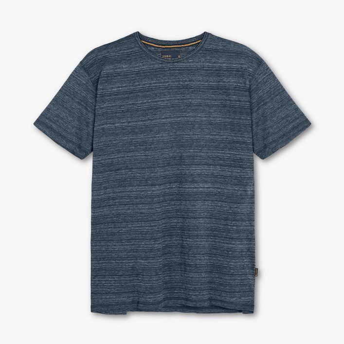 Stilfuld t-shirt i økologisk bomuld med striber