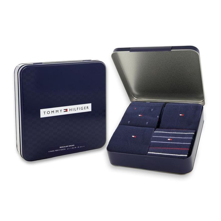 Th Men Sock 4p Tin Giftbox fra Tommy Hilfiger