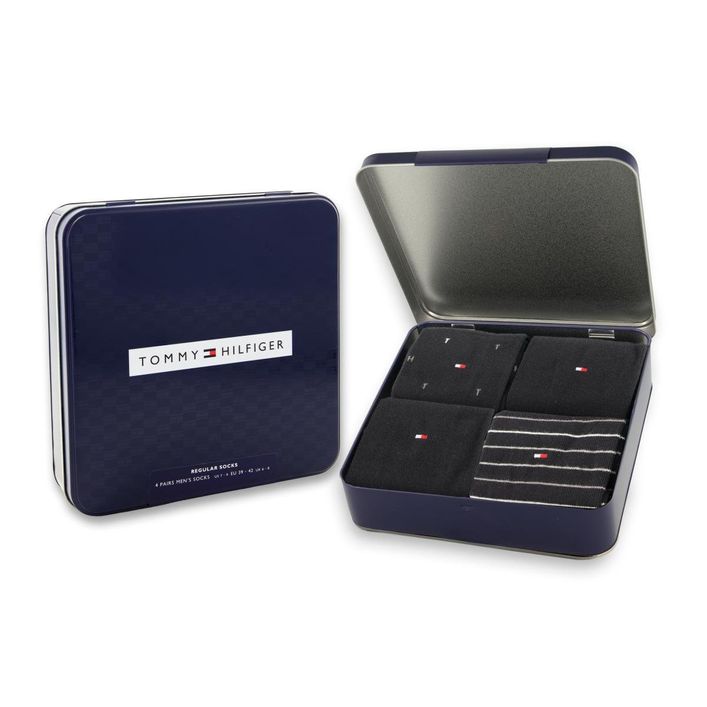 Th Men Sock 4p Tin Giftbox fra Tommy Hilfiger