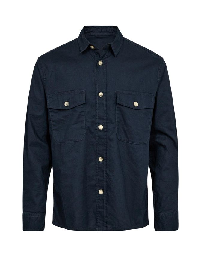 Hør Overshirt med Brystlommer - Stilfuld og Praktisk