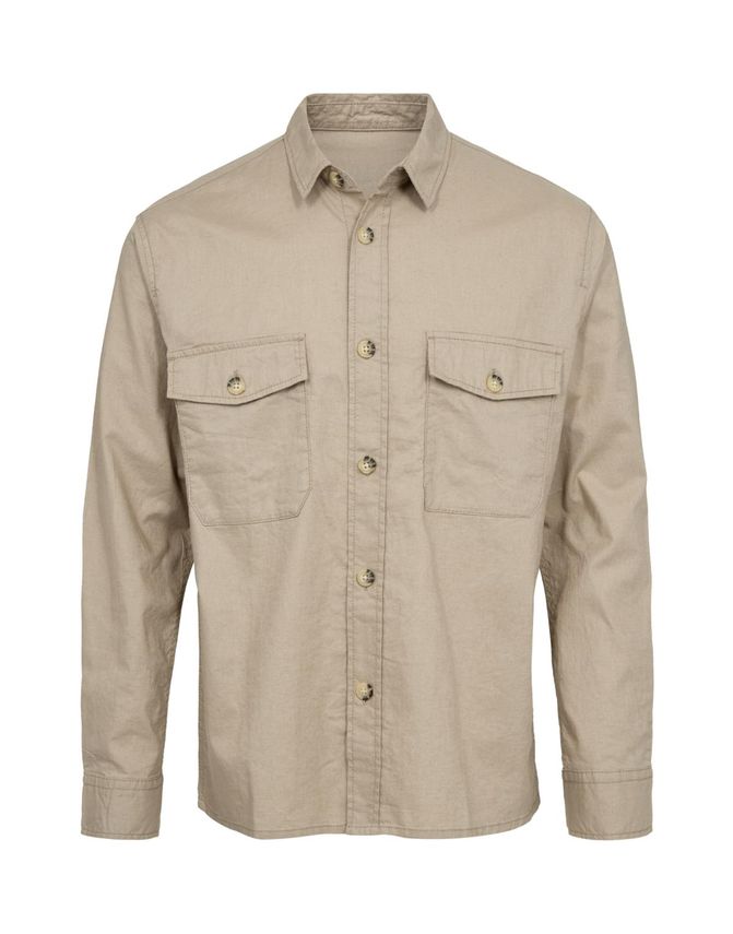 Hør Overshirt med Brystlommer fra Gino Marcello