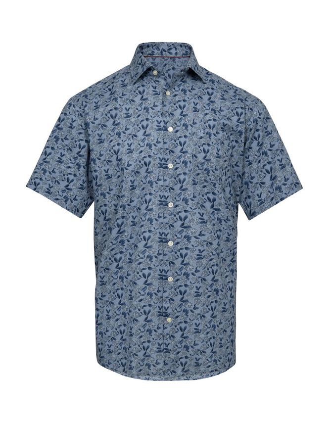 S S Regular Fit Linen fra Black Blue