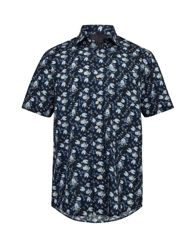 Shirt S S Regular Fit fra Black Blue