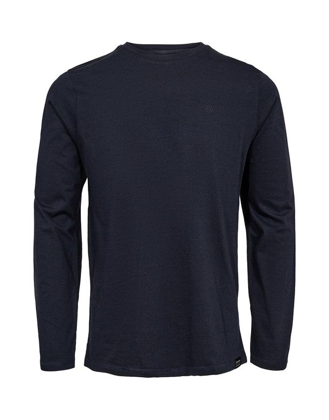 Langærmet bomulds T-shirt fra Salt – Modern Fit tilbud!