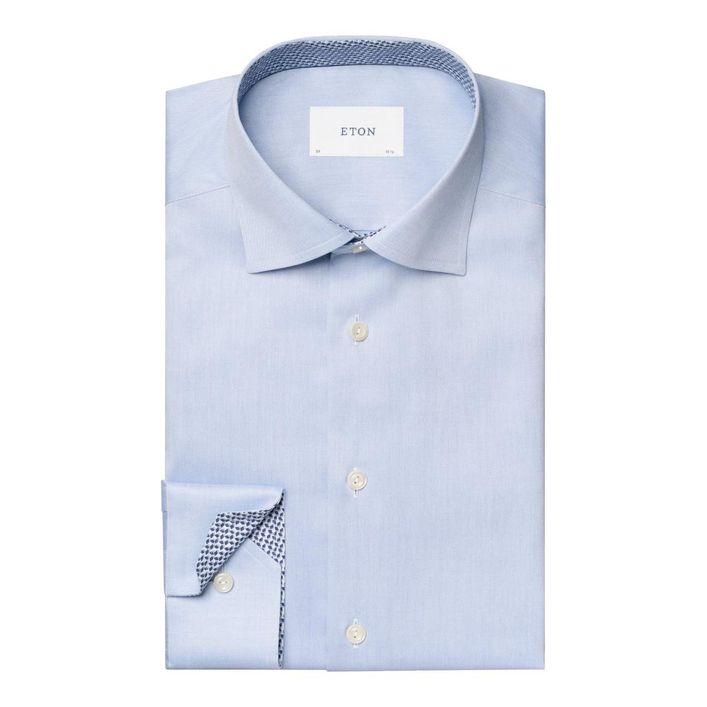 Solid Signature Twill Geometric Effect Shirt fra Eton