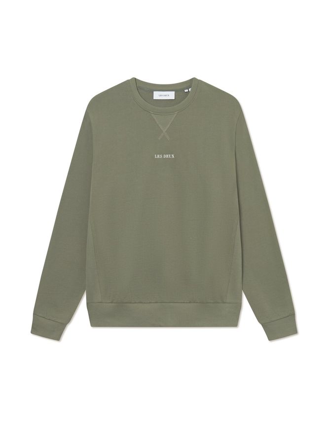 Les Deux Dexter Sweatshirt – Halv-zip med logo i kontrast
