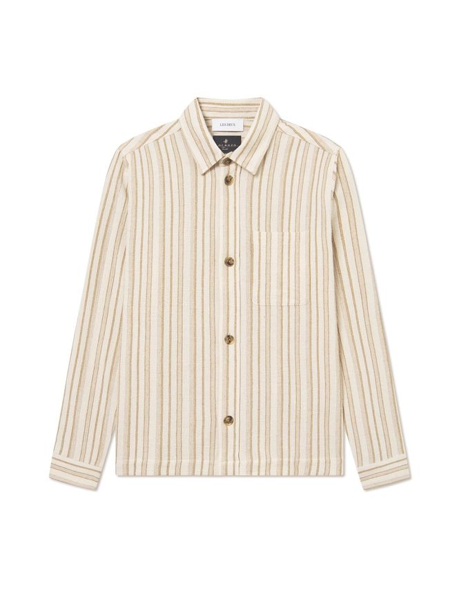 Shane Stripe Cotton Overshirt fra Les Deux