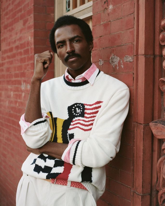 Flag Intarsia Cotton C Neck fra Gant