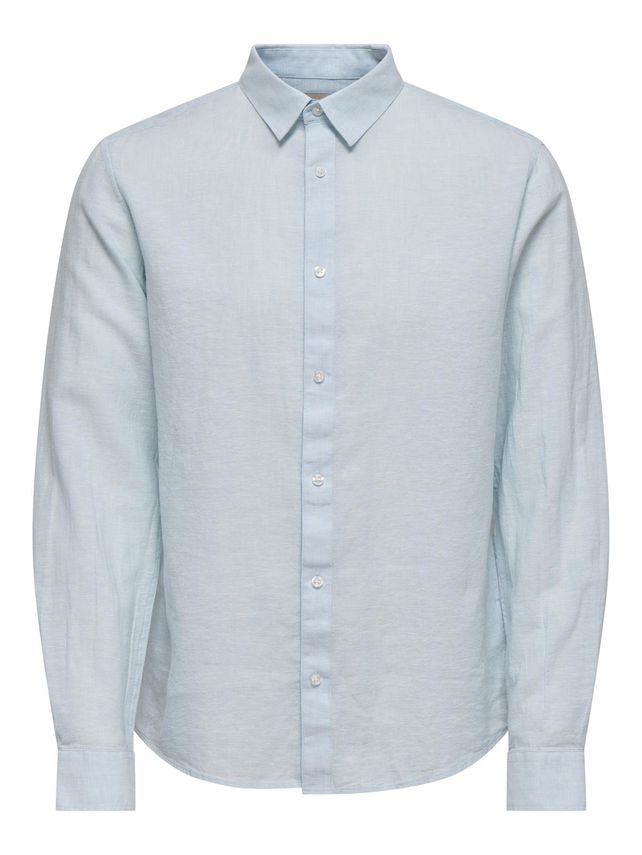 Onscaiden Ls Solid Linen Shirt fra Only & Sons
