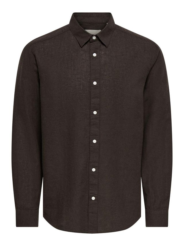 Onscaiden Ls Solid Linen Shirt fra Only & Sons