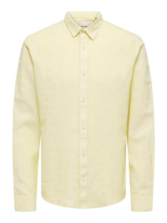 Onscaiden Ls Solid Linen Shirt fra Only & Sons