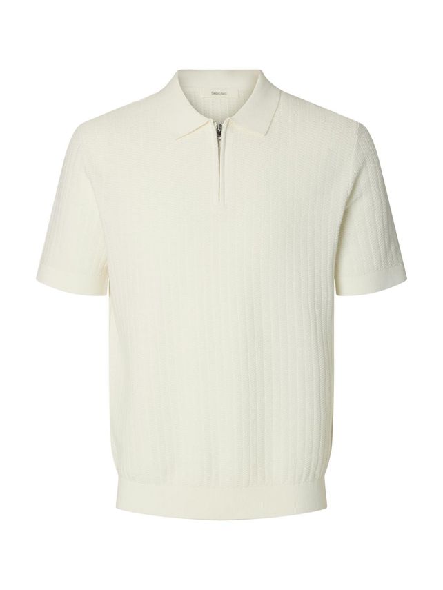 Slhcran Ss Knit Structure Half Zip fra Selected