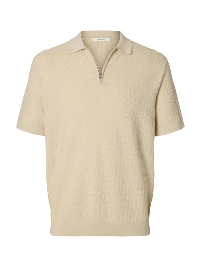 Slhcran Ss Knit Structure Half Zip fra Selected